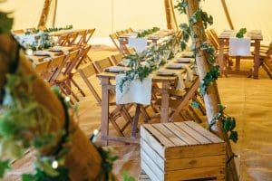 blue sky tipis - decorations